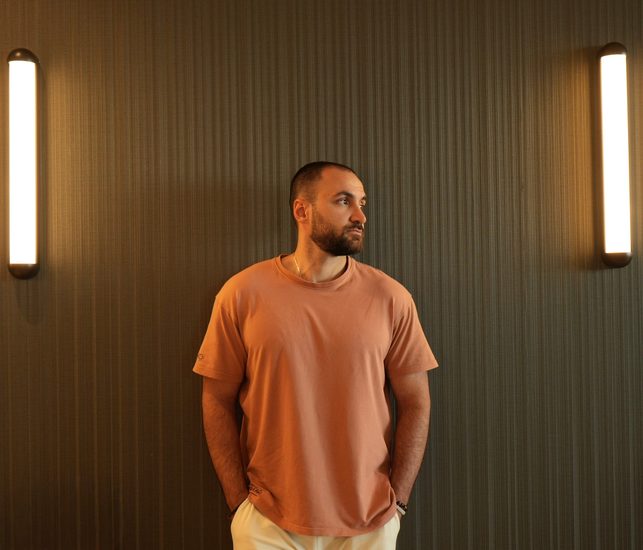 Confident man wearing MOONWEAR loungewear